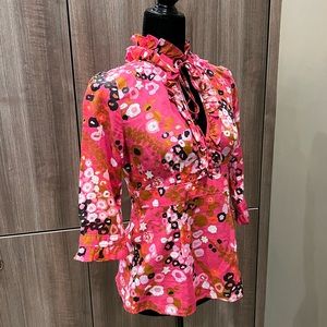 J Crew Festive Floral Blouse